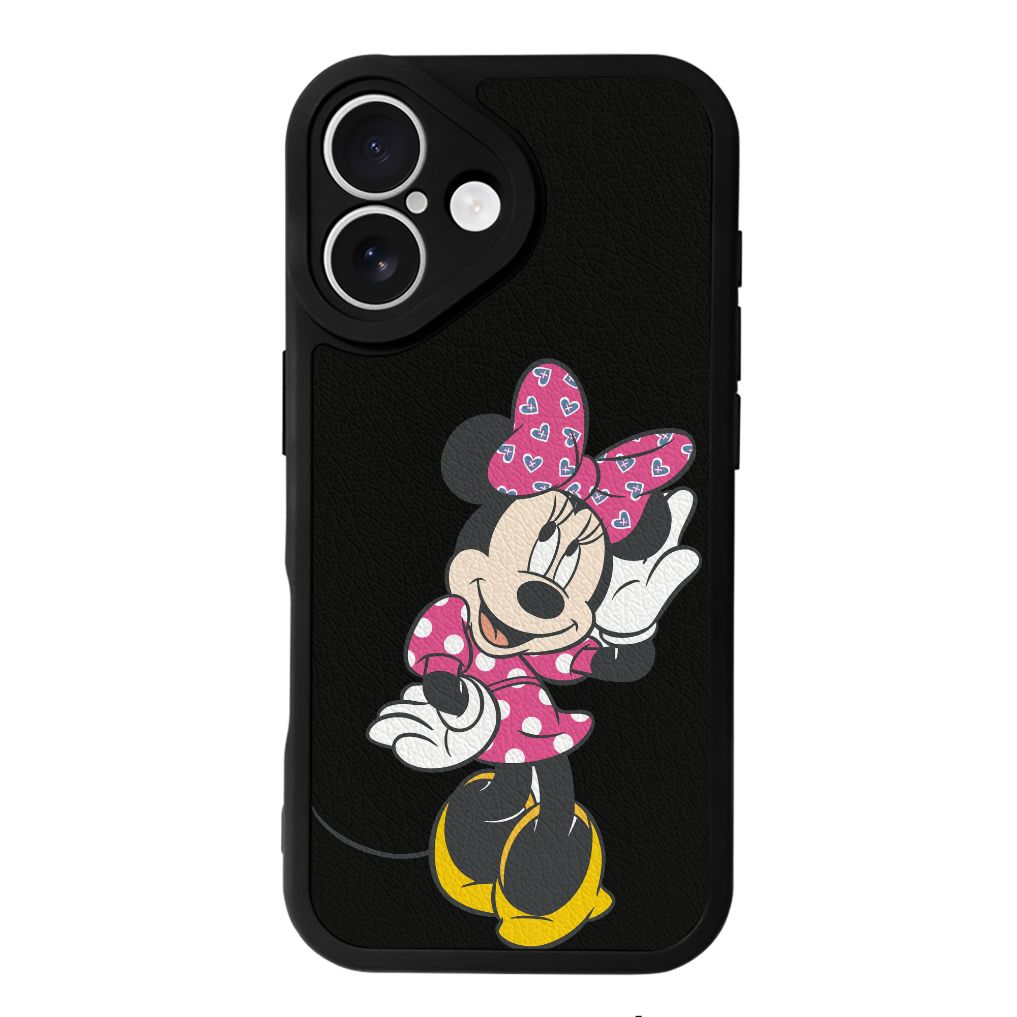 （画像用） ミッキーマウス Mickey Mouse 【iPhone 16シリーズ対応】シリコンスマホケース（レザー調） 材質：シリコン